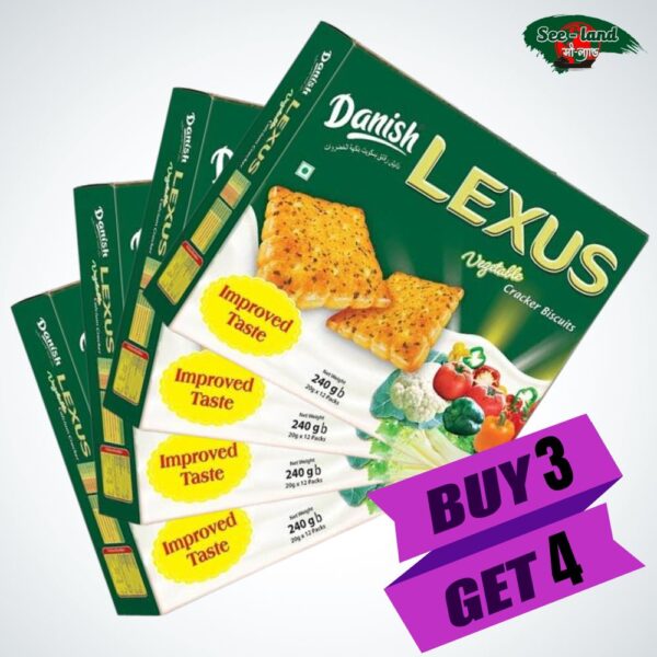 4 Danish Lexus Vegetables Calcium Biscuits (180 gm) | Buy 3 Get 4 Offer