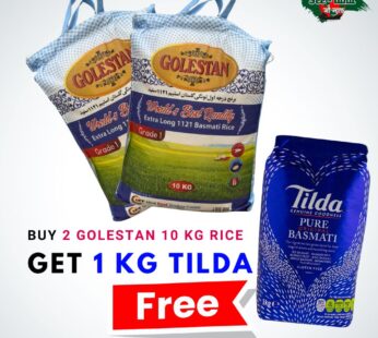 Buy 20kg Golestan Extra Long Basmati Rice & Get 1kg Tilda Free!